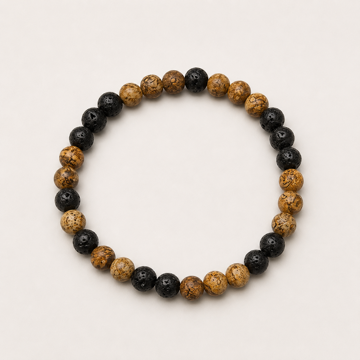 Herrenarmband aus Lavastein & Chalcedon