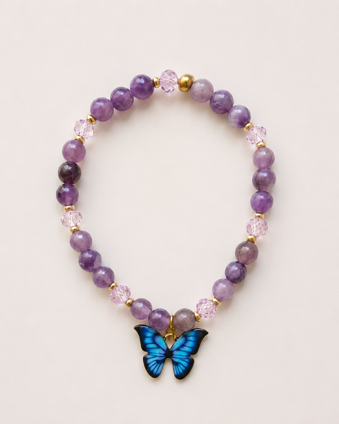 Perlenarmband lila Quarz