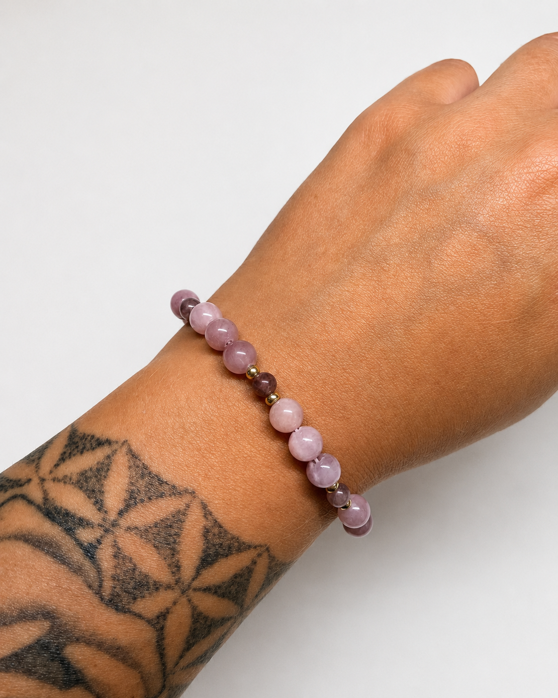 Perlenarmband Calcit und Sonnenstein