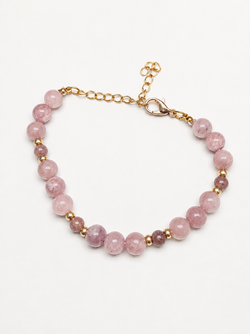 Perlenarmband Calcit und Sonnenstein