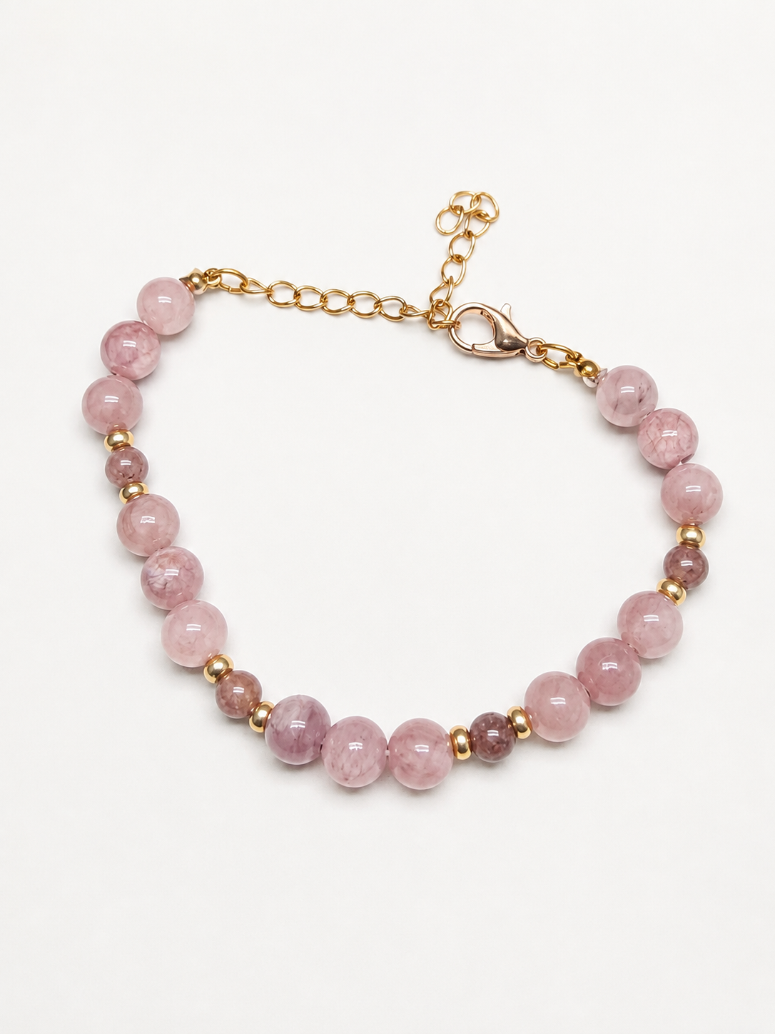 Perlenarmband Calcit und Sonnenstein